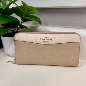 Kate Spade Beige and Cream Zip Wallet